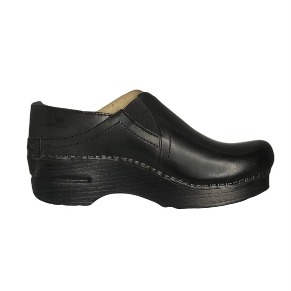 Dansko Pepper Cabrino Black Leather Professional Stapled Clog 36 New In Box - Picture 1 of 5